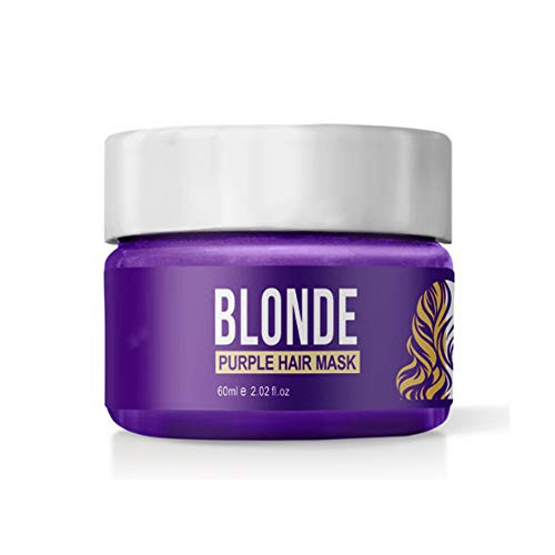 Hair Mask dyed hair  Unisex Gray Hair Dye Cream  Fashion Gray Silver hair color cream for dry damaged hair  Long-lasting Hairstyle Cream for Party  Halloween  Cosplay  60ml  Purple