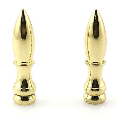 DTTRA 2PCS Lamp Final 2 Inch High Bronze Cap Bullets Knob Lamp Shade Finial Decoration Dual Thread Accessories  Golden