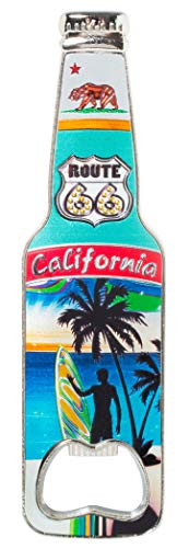 California Bottle Opener Heavy Duty Metal Souvenir Refrigerator Magnet  Route 66