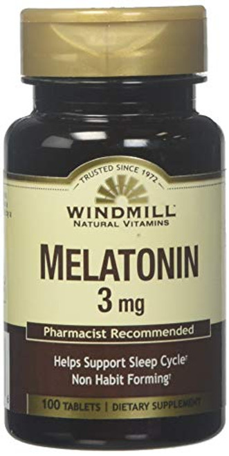 Windmill Windmill Melatonin 3 Mg Tabs 100'S Windmill Windmill Windmill Melatonin 3 Mg Tabs 100'S Windmill