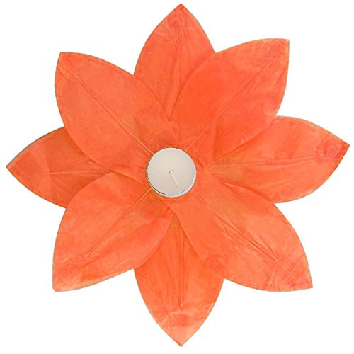 LumaBase 56206 6 Count Floating Lotus Paper Lanterns  Orange