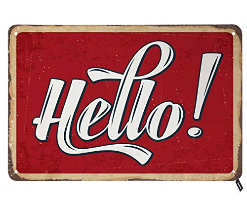 Swono Hello Tin Signs Vintage Metal Tin Sign for Men Women Wall Decor for Bars Restaurants Cafes Pubs 12x8 Inch Swono Hello Tin Signs Vintage Metal Tin Sign for Men Women Wall Decor for Bars Restaurants Cafes Pubs 12x8 Inch