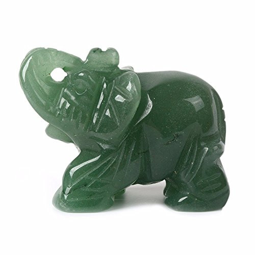 Justinstones Carved Natural Green Aventurine Gemstone Elephant Healing Guardian Statue Figurine Crafts 2 inch Justinstones Carved Natural Green Aventurine Gemstone Elephant Healing Guardian Statue Figurine Crafts 2 inch