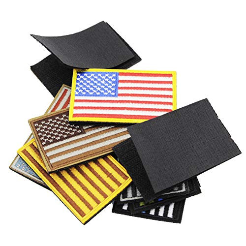 ZHDTW Bundle Assorted 9pcs US Flag Tactical Patches with Hook and Loop Attach for Army Fans Embroidery Patch for Backpack Bags Uniforms  DT016