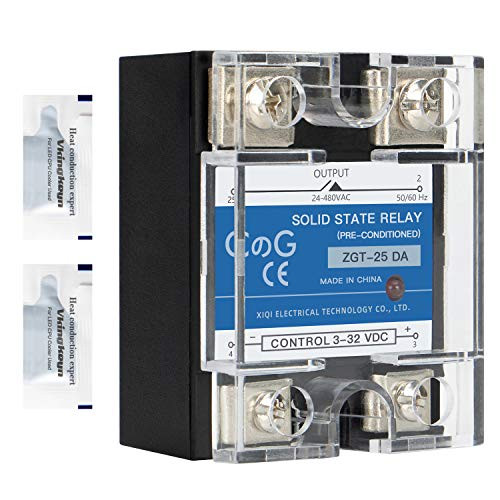 CG Solid State Relay SSR-25DA DC to AC Input 3-32VDC To Output 24-480VAC 25A Single Phase Plastic Cover