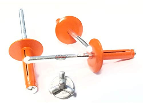 Racer's Speed Shop Orange 3 16" Large Head Tri-Fold Exploding Aluminum Mandrel Pop Rivets 25 Pack