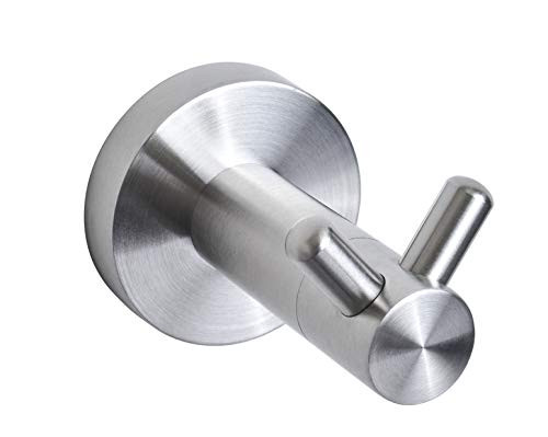 OKF Brushed Nickel Towel Hook for Bathroom Wall Mounted Modern Double Robe Hook for Shower SUS 304 Stainless Steel