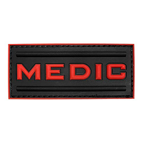 Morton Home-Medic Rubber 3D PVC Paramedic Tactical Morale Patch  red