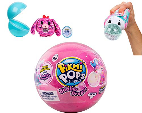 New Pikmi Pops Surprise - Bubble Drops Single Pack -Plush Squeezer with a Bubble Surprise! Assortment