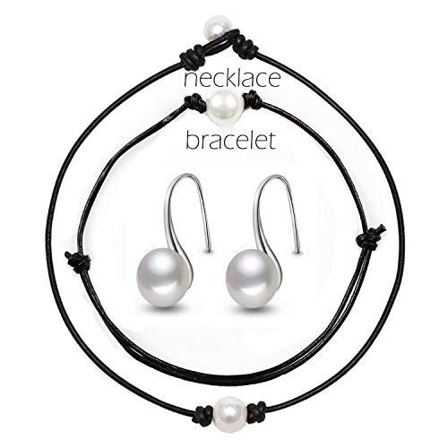 Frodete Puka Pearl Shell Choker Necklace for Women Adjustable Leather Hawaii Beach Cowrie Anklet Jewelry Set Hawaiian Seashell Pearls Choker Necklace Frodete Puka Pearl Shell Choker Necklace for Women Adjustable Leather Hawaii Beach Cowrie Anklet Jewelry Set Hawaiian Seashell Pearls Choker Necklace