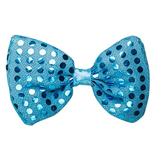 Mammoth Sales LED Light Up Flashing Sequin Bow Ties Tie  Blue