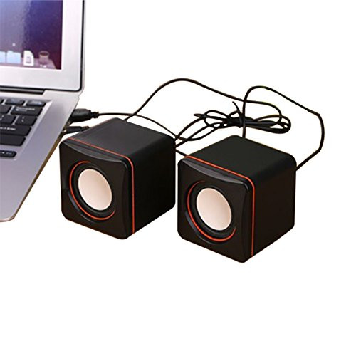 Mini USB Laptop Speakers Wired Laptop Speakers 2.0 Channel Small Computer Desktop Speakers Blackmputer Desktop Speakers for PC