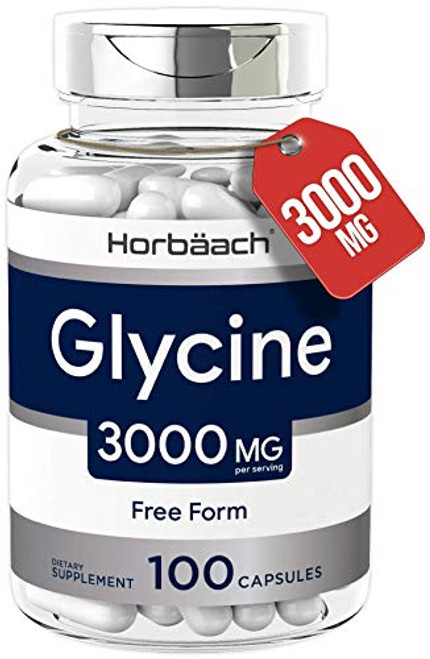 Glycine 3000 mg 100 Capsules Non-GMO Gluten Free Supplement by Horbaach Glycine 3000 mg 100 Capsules Non-GMO Gluten Free Supplement by Horbaach
