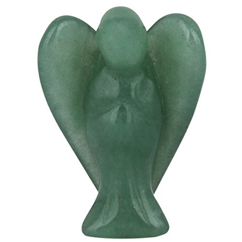 mookaitedecor Green Aventurine Guardian Angel Figurines Crystals Gemstone Carved Mini Statue for Love Peace  and  Healing 1.5 inch