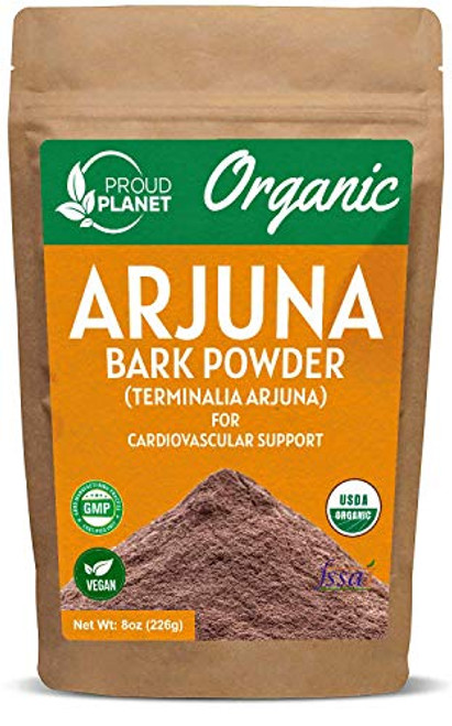 Organic Arjuna Bark Powder Terminalia Arjuna Ayurvedic Heart Health* Powder USDA Certified by Proud Planet 8 Ounce 227gm Organic Arjuna Bark Powder Terminalia Arjuna Ayurvedic Heart Health* Powder USDA Certified by Proud Planet 8 Ounce 227gm