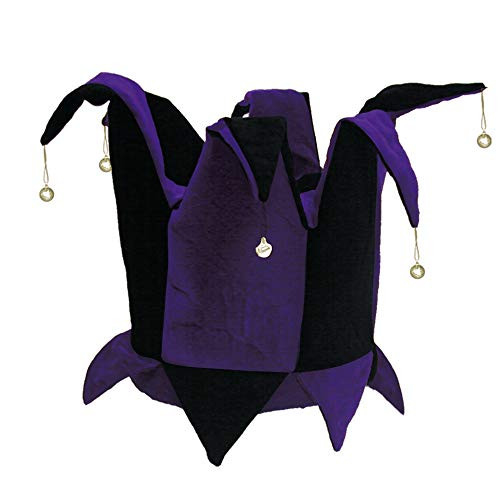 Velvet Jester Hat Royal Purple  and  Black for Mardi Gras  Halloween Costume