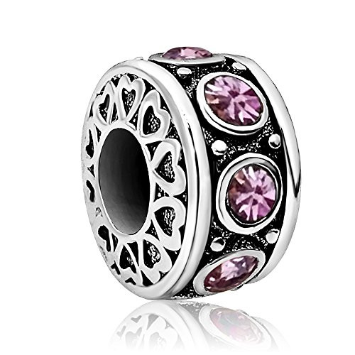 JMQJewelry Baby Kids Heart Love Beads Birthstone Birthday June Purple Charms For Braceletes Grandma Mother Daughter Son Gifts JMQJewelry Baby Kids Heart Love Beads Birthstone Birthday June Purple Charms For Braceletes Grandma Mother Daughter Son Gifts