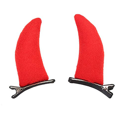 Halloween Hair Accessories Hair Clips for Halloween Party Cosplay Costume Prop NFJ08  Red Devil Horn