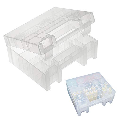 CASE STAR Clear Plastic Battery Storage Case Holder Battery Organizer for AA AAA C D 9V Battery Holder Box Container