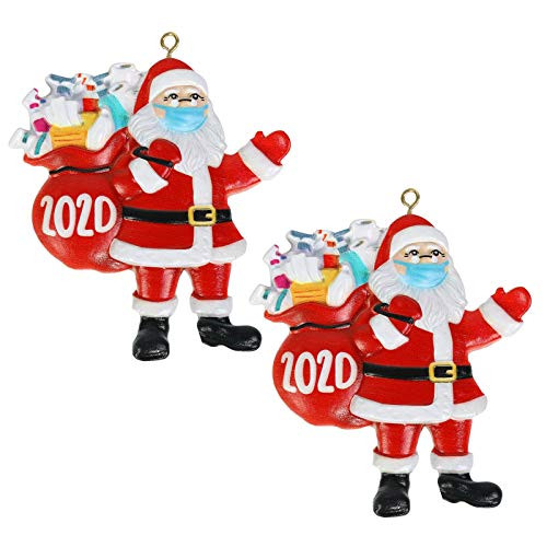 Tbrand 2020 Santa Claus Ornaments Santa Claus with Wearing Face Mask?Christmas Tree Home Decor Pendant for Family 2pcs Santa Claus Tbrand 2020 Santa Claus Ornaments Santa Claus with Wearing Face Mask?Christmas Tree Home Decor Pendant for Family 2pcs Santa Claus