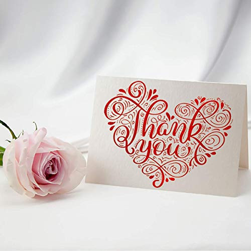 Thank You Cards Red love - Bangtang 20 Counts Thank You Cards with Self-Seal Envelopes Erasable Pen and Stickers Gold Foil Greeting Card for Wedding Business Baby Shower and Valentine's Day