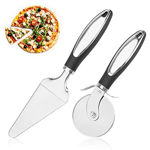 Pizza Cutter Wheel  ENLOY Stainless Steel Pizza Slicer  Sharp Pizza Wheel with Ergonomic Non Slip Handle for Pizza  Pies  Dough Cookies and Waffles
