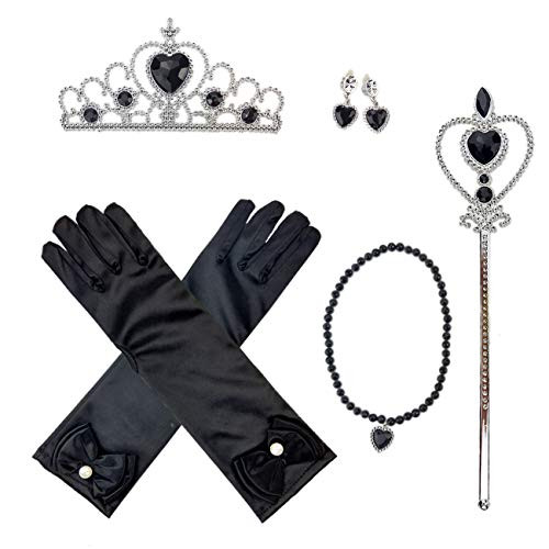 Orgrimmar Princess Dress Up Accessories Gloves Tiara Crown Wand Necklaces Presents for Kids Girls Black Orgrimmar Princess Dress Up Accessories Gloves Tiara Crown Wand Necklaces Presents for Kids Girls Black