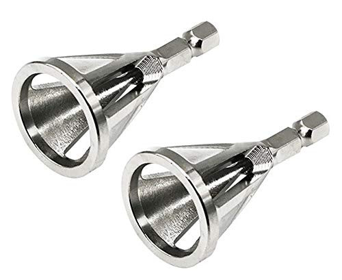 Lheng 2Pcs Sliver Hexagon Handle Deburring External Chamfer Tool for Drill Bit Stainless Steel Removing Burr Tools