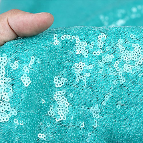 Zdada New Year's Day Party Table Runner Tiffany Blue 12"x96" Spakrly Table Linens