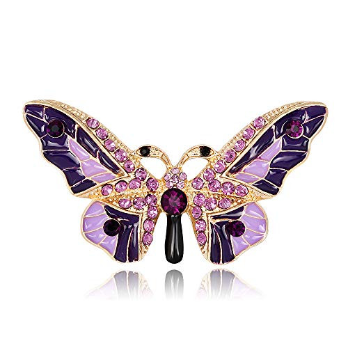 GYAYU Butterfly Brooch pins Women Enamel Insect Pin Lapel Pin Safety Pin  Purple
