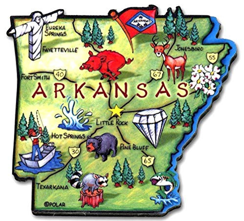 Arkansas State Decowood Jumbo Wood Fridge Magnet 3