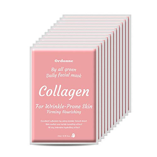 Ordonne By All Green Daily Facial TENCEL Sheet Mask 12EA  Collagen mask sheet