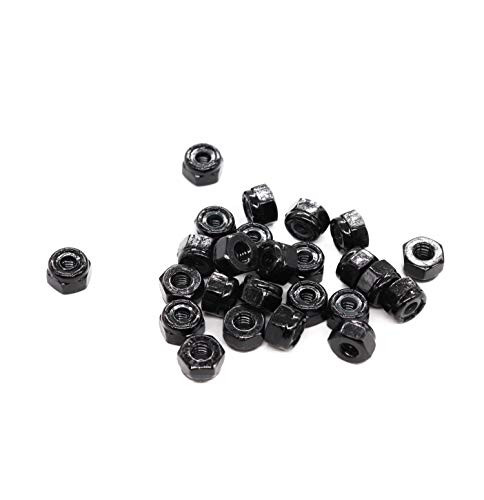 binifiMux 100pcs Black 4-40 Nylon Inserted Lock Nuts Self Locking Nuts