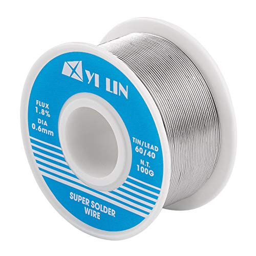 YI LIN 60 40 Solder Tin Lead Rosin Core Solder Wire For Electrical Soldering  100g 0.22lbs   0.6mm 100g