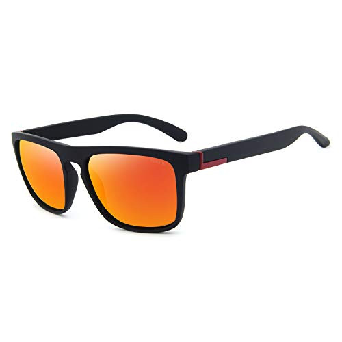 RONSOU Retro Polarized Sunglasses for Men Women Trendy Fashion Vintage UV Protection Sun Glasses C7-orange lens