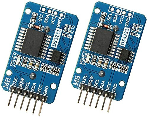 XOTD 2 Pack DS3231 AT24C32 IIC RTC Module Clock Timer Memory Module Beats Replace DS1307 I2C RTC Board Compatible with Arduino Batteries not Included