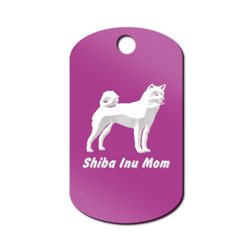 Mister Petlife Shiba Inu Mom Engraved Keychain GI Tag Japanese Ken Purple