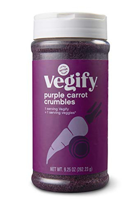 VEGIFY Purple Carrot Veggie Crumbles  Add a serving of veggies to salads  meats  pasta  Replace croutons  bacon bits  and bread crumbs  Vegan  gluten free  high fiber  9.25 oz Bottle