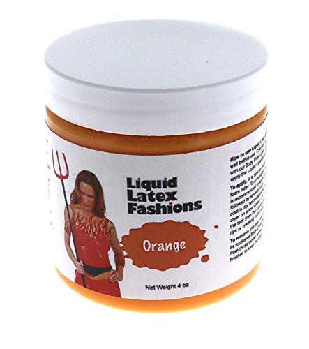 4oz  Orange - Face and Body Paint  Ammonia Free Liquid Latex  Ideal for Art  Theater  Halloween  Parties and Cosplay for Adults and Kids