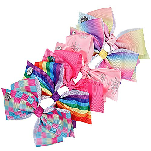 6 Pcs Large Colorful Bow Hairpin Girls Bows for Clip Hair Bows Childrens Hairpins?Hair Clips Children Hair Accessorie