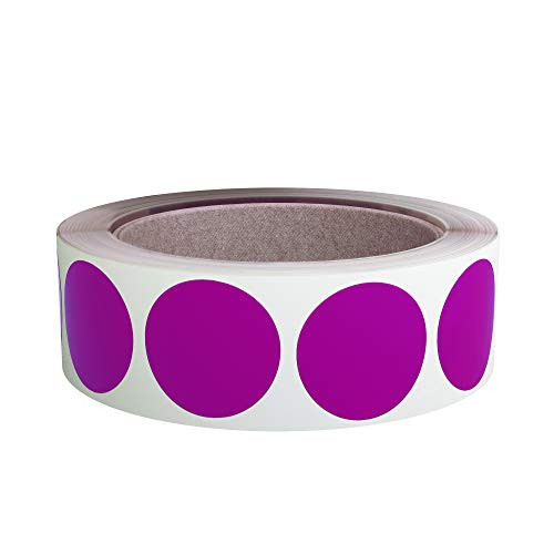 Royal Green Colored Label Rolls 25mm Purple Dot Stickers 1 inch - 600 Pack