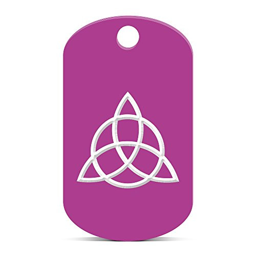 fagraphix Triquetra Keychain GI Dog Tag Engraved Charmed Purple