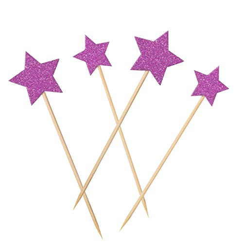 NUOBESTY 36pcs Star Cake Toppers Glitter Cupcake Toppers Picks for Baby Bridal Shower Birthday Party Wedding Purple NUOBESTY 36pcs Star Cake Toppers Glitter Cupcake Toppers Picks for Baby Bridal Shower Birthday Party Wedding Purple