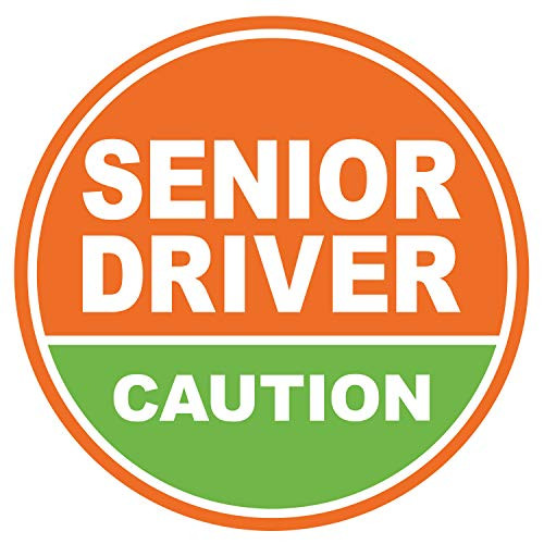 GEEKBEAR Elderly Driver Magnet  Orange Pistachio   Senior Driver Car Magnet  Caution Senior Driver  Elderly Driver Sign Sticker Decal  Senior Driver Window Bumper Safety Sign