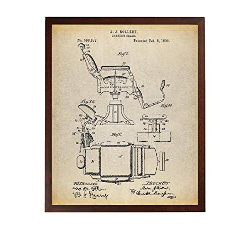 Turnip Designs Barbers Chair Patent Barber Shop Decor Barber Gift Vintage Barber Hair Stylist Chair TNP70