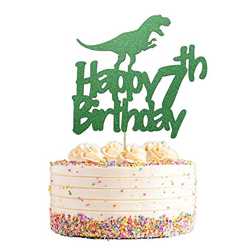 Dinosaur Cake Topper 7  Glittery Happy 7th Birthday Dinosaur Cake Toppers for 7 Year Old Boys and Kids Roar Jurassic Park Dinosaur Themed Birthday Party Supplies Decorations Dinosaur Cake Topper 7  Glittery Happy 7th Birthday Dinosaur Cake Toppers for 7 Year Old Boys and Kids Roar Jurassic Park Dinosaur Themed Birthday Party Supplies Decorations