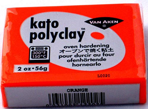 Kato Polyclay Polymer clay 2 ounces   56 grams  polymer clay Kato Polyclay brick of 56 grams  ORANGE