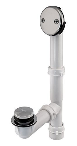 American Valve TD1CRTT 1-1/2 Inch White Bath Drain Toe Touch Poly Pipe with Chrome Trim