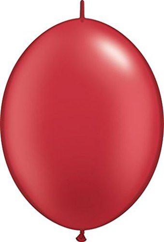Qualatex 6" Quick Link Balloons  Pearl Ruby Red - Bag of 50