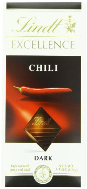 Lindt Excellence Chili Dark Chocolate Bar  3.5 Ounce Package